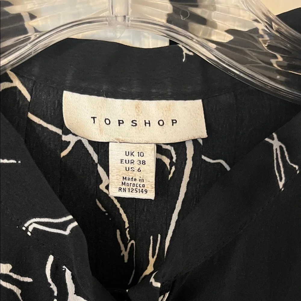 Topshop Black Maxi Dress with White Horse Print - Picture 2 of 6